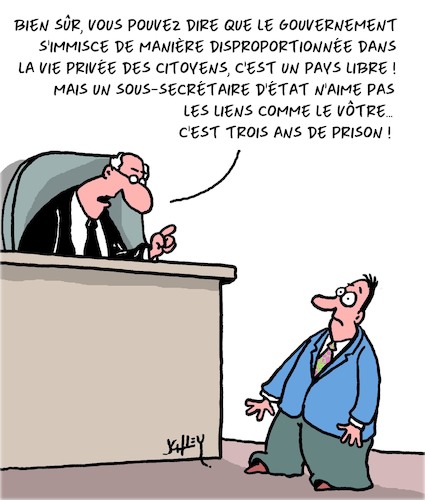 Cartoon: Un Pays Libre (medium) by Karsten Schley tagged gouvernement,interference,regimentation,lois,politique,justice,droits,civils,societe,gouvernement,interference,regimentation,lois,politique,justice,droits,civils,societe