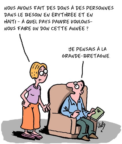 Cartoon: Une petite donation ! (medium) by Karsten Schley tagged economie,brexit,approvisionnement,goulets,de,etranglement,empolis,chauffeurs,camions,politique,societe,economie,brexit,approvisionnement,goulets,de,etranglement,empolis,chauffeurs,camions,politique,societe