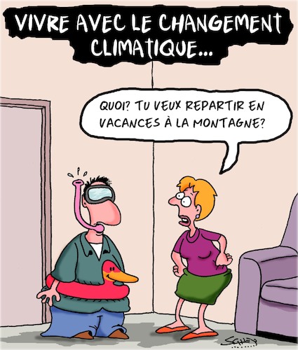 Cartoon: Vacances (medium) by Karsten Schley tagged climat,politique,environnement,inondation,vacances,climat,politique,environnement,inondation,vacances