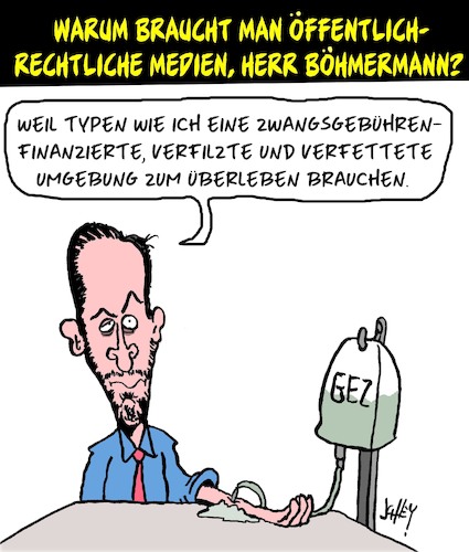 Cartoon: Verfilzt und verfettet (medium) by Karsten Schley tagged medien,ard,zdf,zwangsgebühren,umerziehungsfernsehen,linkslastigkeit,gesellschaftsspaltung,politik,propaganda,gesellschaft,deutschland,medien,ard,zdf,zwangsgebühren,umerziehungsfernsehen,linkslastigkeit,gesellschaftsspaltung,politik,propaganda,gesellschaft,deutschland