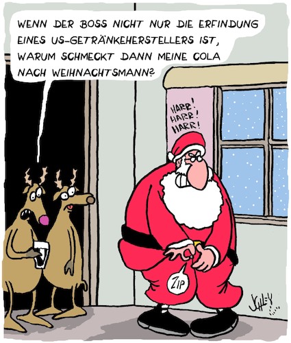 Cartoon: Weihnachts-Mythos (medium) by Karsten Schley tagged weihnachten,weihnachtsmann,cola,mythen,wirtschaft,legenden,getränke,industrie,marketing,business,werbung,usa,kapitalismus,gesellschaft,weihnachten,weihnachtsmann,cola,mythen,wirtschaft,legenden,getränke,industrie,marketing,business,werbung,usa,kapitalismus,gesellschaft