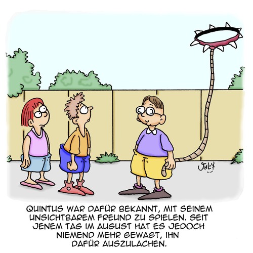 Cartoon: Wer zuletzt lacht... (medium) by Karsten Schley tagged kinder,jugend,spielen,freunde,freundschaft,kindheit,kinder,jugend,spielen,freunde,freundschaft,kindheit