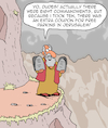 Cartoon: 8 Commandments (small) by Karsten Schley tagged bible,commandments,religion,moses,jerusalem,coupons,myths,legends,media