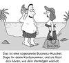 Cartoon: Am Strand (small) by Karsten Schley tagged urlaub,ferien,strand,meer,business,muscheln,wirtschaft,einkommen,geld,vermögen,gesellschaft,tourismus