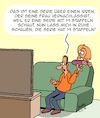 Cartoon: Binge-Watching (small) by Karsten Schley tagged männer,frauen,tv,serien,liebe,ehe,beziehungen,vernachlässigung,egoismus,medien,unterhaltung,familie,gesellschaft