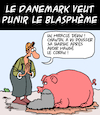 Cartoon: Blaspheme (small) by Karsten Schley tagged danemark,liberte,de,expression,democratie,justice,religion,medias,politique