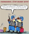 Cartoon: Corona Precaution (small) by Karsten Schley tagged precaution,corona,sante,gouvernement,politique,police