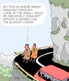 Cartoon: Crash (small) by Karsten Schley tagged traffic,cars,accidents,wealth,business,economy,money,income,mountains,death,society