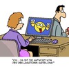 Cartoon: Die Antwort... (small) by Karsten Schley tagged wirtschaft,business,kunden,kundenservice,reklamationen,kundenzufriedenheit,kommunikation,computer,technologie,shopping,internet