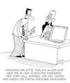 Cartoon: Digitalisierung (small) by Karsten Schley tagged wirtschaft,fortschritt,computer,digitalisierung,rohstoffe,einsparungen,energie,papier,management,gesellschaft