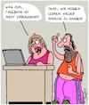 Cartoon: Facebook (small) by Karsten Schley tagged facebook,technik,updates,computer,hasskommentare,soziales,gesellschaft
