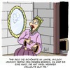 Cartoon: Frau im Spiegel (small) by Karsten Schley tagged frauen,schönheit,gesundheit,beauty,pflege,alter,märchen,monarchie