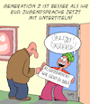 Cartoon: Generation Z (small) by Karsten Schley tagged jugend,jugendkultur,jugendsprache,generationen,abgrenzung,alter,familie,medien
