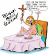 Cartoon: Glücklich (small) by Karsten Schley tagged religion,kruzifixe,glück,deutschland,gesellschaft,laizität,bayern,politik,fundamentalismus