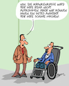 Cartoon: Gutes Angebot (small) by Karsten Schley tagged krankenversicherung,krankenkassenbeiträge,reha,erstattung,geld,angebot,gesundheit,gesundheitskosten,behinderung,profit,politik,gesellschaft