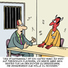 Cartoon: Harter Hund (small) by Karsten Schley tagged anwälte,strafverteidiger,justiz,gerichte,gerichtsverhandlungen,recht,strafe,religion,teufel