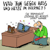 Cartoon: Hass! (small) by Karsten Schley tagged internet,facebook,computer,hassreden,hetze,fake,news,kriminalität,technik,gesellschaft