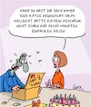Cartoon: Herzlichen Glückwunsch! (small) by Karsten Schley tagged geburtstag,ehe,liebe,familie,männer,frauen,geschenke,tiere,katzen
