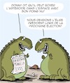 Cartoon: Le Boxeur (small) by Karsten Schley tagged histoire,politique,dinosaures,science,elections