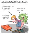 Cartoon: Menteurs!! (small) by Karsten Schley tagged coronavirus,covid19,sante,medias,gouvernement,conspirations,manifs,politique