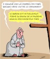 Cartoon: Plus Tard (small) by Karsten Schley tagged coronavirus,pape,francoise,eglise,religion,vatican,sante