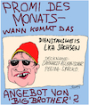 Cartoon: Promi (small) by Karsten Schley tagged lka,pegida,sachsen,demokratie,internet,ruhm,intelligenz,hut,deutschland,faschismus,rassismus,medien