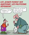 Cartoon: Questions... (small) by Karsten Schley tagged politiciens,jeunes,future,industrie,elections,nature,environnement