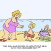 Cartoon: Strandwetter! (small) by Karsten Schley tagged urlaub,kinder,eltern,familie,strand,sand,meer,wasser,ferien,wärme,klima,sonne