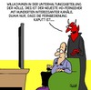 Cartoon: Unterhaltung (small) by Karsten Schley tagged fernsehen,medien,religion,hölle,technik,gesellschaft