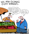 Cartoon: Verkaufstrick (small) by Karsten Schley tagged essen,ernährung,gesundheit,vegan,vegetarisch,fleisch,kunden,verkäufer,markt,umsatz,business,wirtschaft,geld,gesellschaft