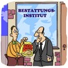 Cartoon: Verstorben... (small) by Karsten Schley tagged ernährung,fast,food,leben,tod,tiere,hühner,bestattungen,business,jobs