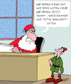 Cartoon: Weihnachten 2017 (small) by Karsten Schley tagged weihnachten,feiertage,weihnachtsmann,listen,geschenke,winter,elfen,religion,christentum