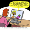 Cartoon: Wie schön! (small) by Karsten Schley tagged computer,internet,blogger,marketing,verkäufer,umsätze,verkaufen,verkaufsstrategie,business,wirtschaft,make,up,frauen