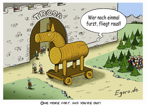 Cartoon: Furz (medium) by Egero tagged troja,furz,fart,egero,oliver,eger