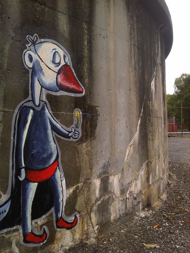 Cartoon: I cant fly like the others (medium) by urbanmonk tagged paste,wheat,art,street,graffitti,ups,australia,melbourne,loneliness,isolation