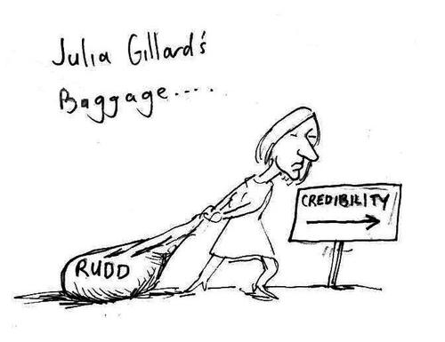 Cartoon: Julia Gillards bag (medium) by urbanmonk tagged politics