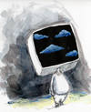 Cartoon: Clouds in the Head (small) by urbanmonk tagged technology philosophy