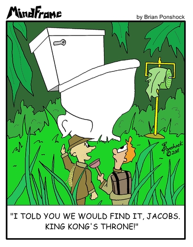 Cartoon: MINDFRAME (medium) by Brian Ponshock tagged jungle,king,kong,toilet