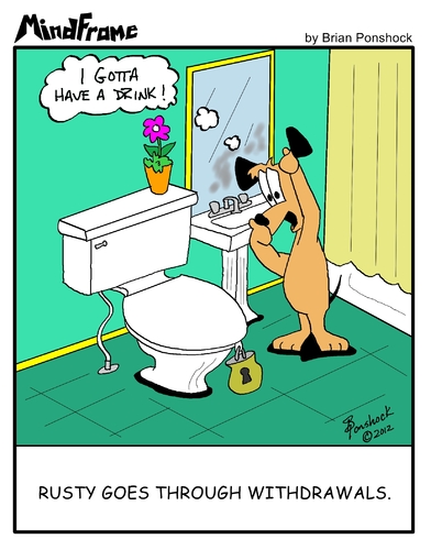 Cartoon: MINDFRAME (medium) by Brian Ponshock tagged dog,toilet,addiction
