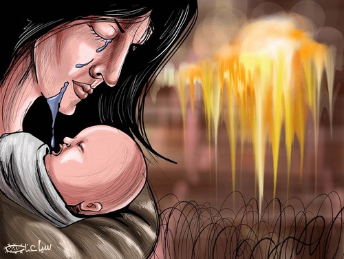 Cartoon: mother Day (medium) by sabaaneh tagged mother,day