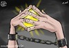 Cartoon: Palestinian prisoners in Israeli (small) by sabaaneh tagged prisoners