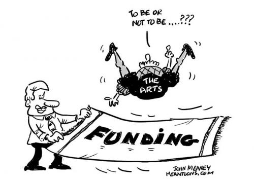 Cartoon: The Arts (medium) by John Meaney tagged art,funds