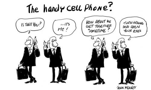 Cartoon: The Damm Cell Phone (medium) by John Meaney tagged phone,cell