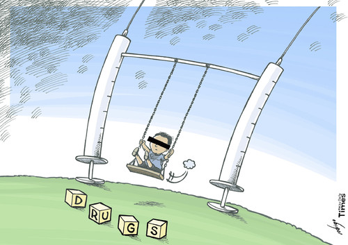 Cartoon: ABC Drugs... (medium) by rodrigo tagged drugs,school,abuse,children,dealers,consuming,traffic