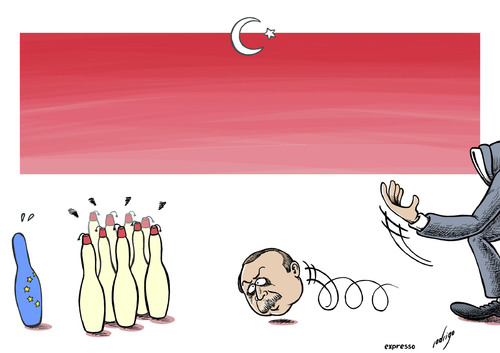 Cartoon: Istanbullying (medium) by rodrigo tagged turkey,istanbul,erdogan,violence,protests,taksim,square,democracy,islamic,european,union,eu