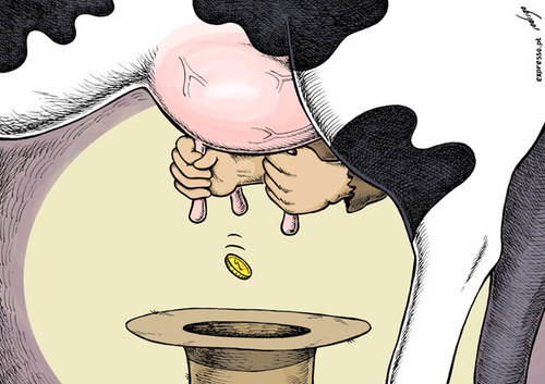 Cartoon: Milk crisis (medium) by rodrigo tagged crisis,milk,producer,agriculture,europe,eu,bankrupt,protectionism