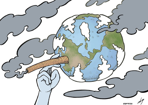 Cartoon: Pollution cancer (medium) by rodrigo tagged pollution,health,environment,air,water,forest,urban,human,industry,co2,disease