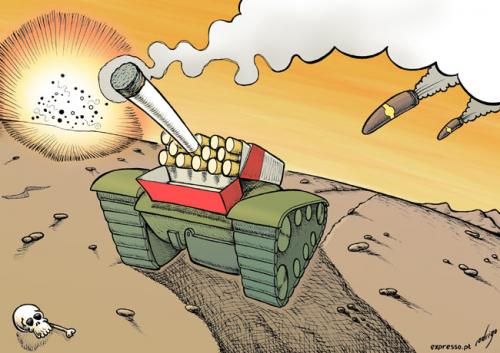 Cartoon: Smokaust (medium) by rodrigo tagged smoke,tobacco,death,cancer,lung,disease,addiction,health,drug