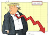 Cartoon: Down Jones (small) by rodrigo tagged trump,twitter,remark,dow,jones,markets,wall,street,stock,market