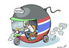 Cartoon: Martial Thailaw (small) by rodrigo tagged thailand martial law protests riots tuktuk bomb